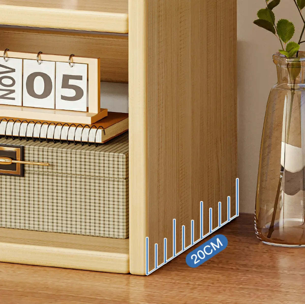 Dark Walnut Rectangular Wood 2-Tier Display Cabinet — Dark Walnut