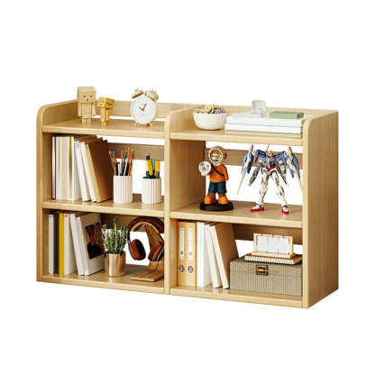 Dark Walnut Rectangular Wood 2-Tier Display Cabinet