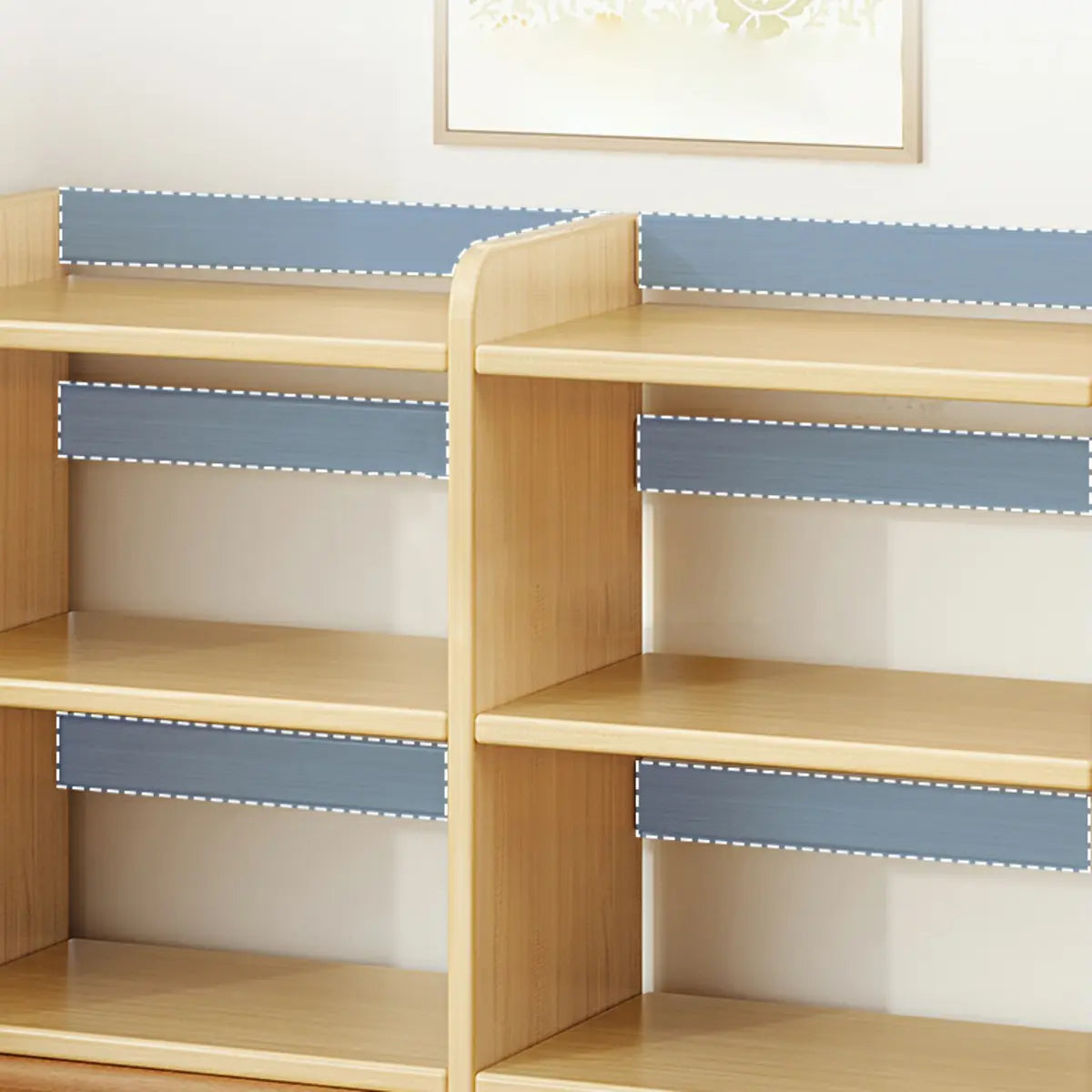 Dark Walnut Rectangular Wood 2-Tier Display Cabinet — Natural