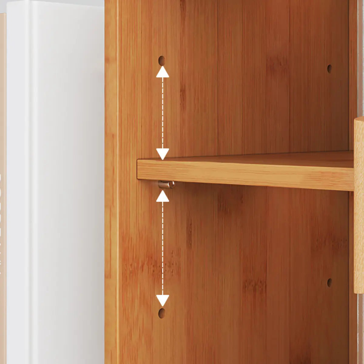 Ribbed Glass Wood Kitchen China Cabinet