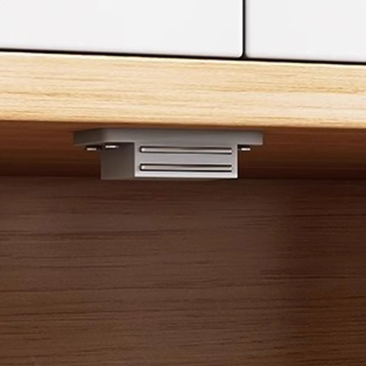 Rectangular White Wood Kitchen Sideboard — Natural