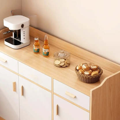 Rectangular White Wood Kitchen Sideboard — Natural
