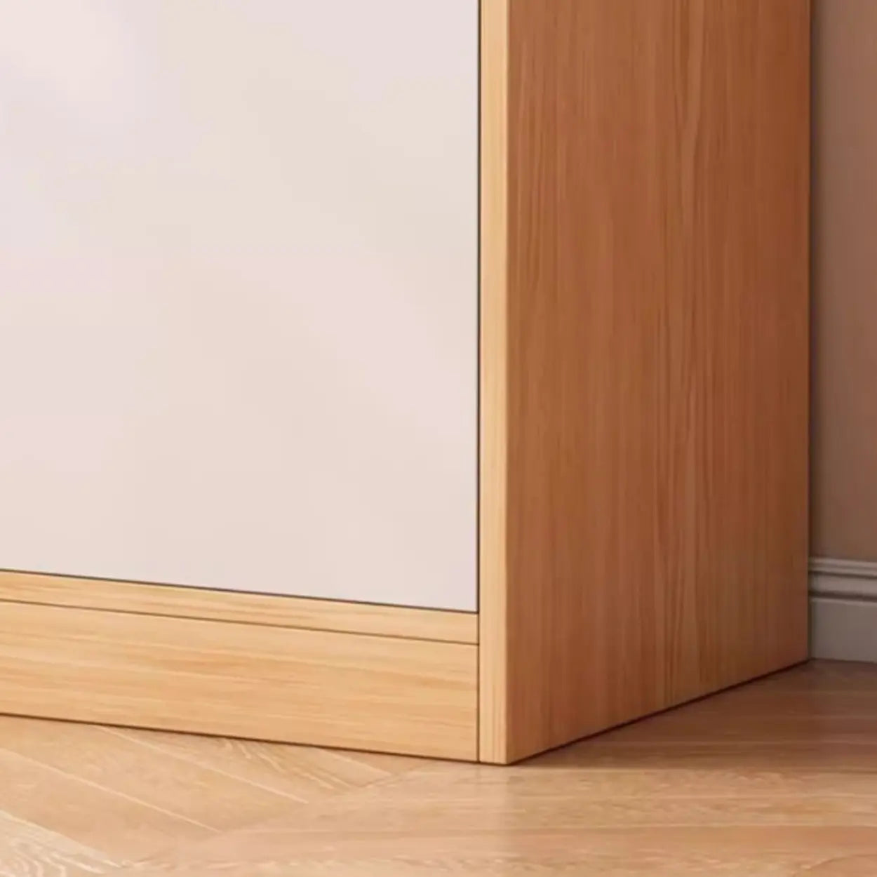 Rectangular White Wood Kitchen Sideboard
