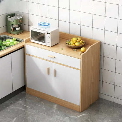 Rectangular White Wood Kitchen Sideboard