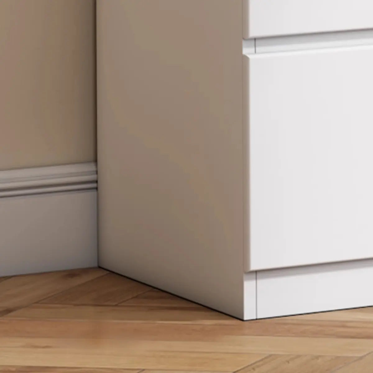 White Wood Soft-Close Drawer Entry Dresser — 6 / Grey