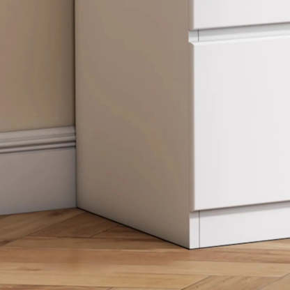 White Wood Soft-Close Drawer Entry Dresser — 6 / Grey
