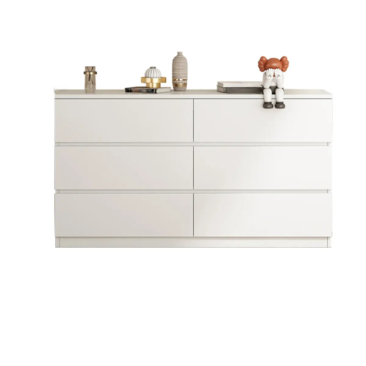 White Wood Soft-Close Drawer Entry Dresser — 4 / Cream
