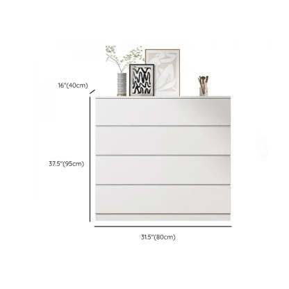 White Wood Soft-Close Drawer Entry Dresser