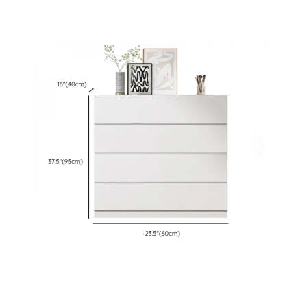White Wood Soft-Close Drawer Entry Dresser