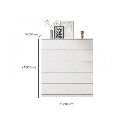 White Wood Soft-Close Drawer Entry Dresser