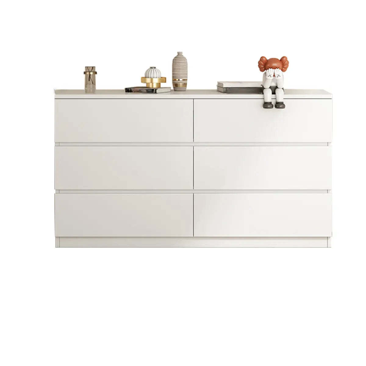 White Wood Soft-Close Drawer Entry Dresser — 4 / Cream