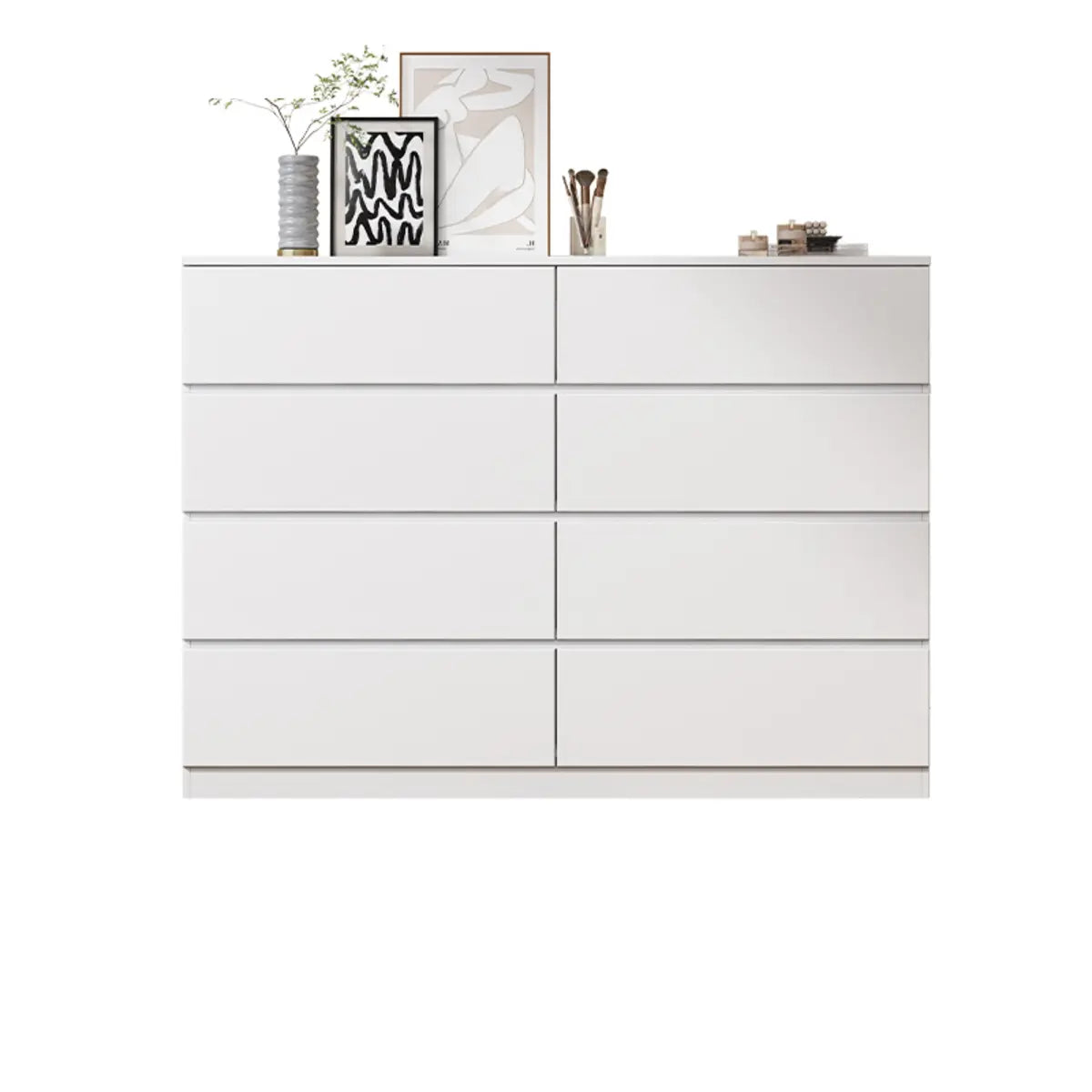 White Wood Soft-Close Drawer Entry Dresser — 5 / Cream
