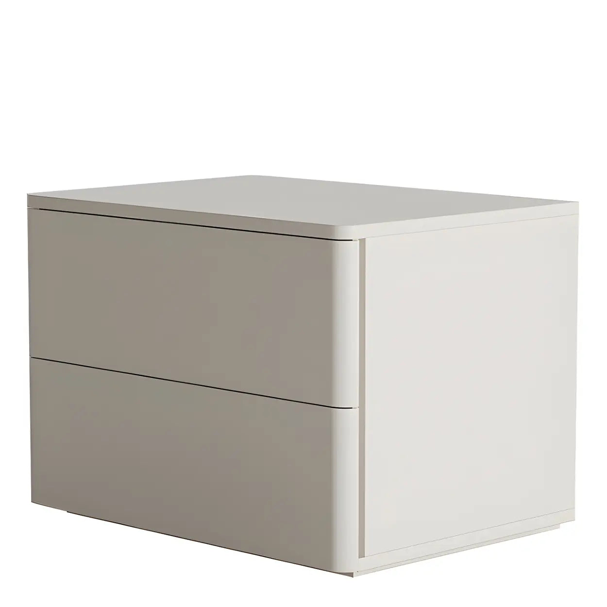 Rectangular White Wood 2-Drawer Nightstand — Black / 2 Piece Set