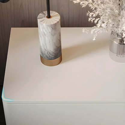 Rectangular White Wood 2-Drawer Nightstand — White / 1 Piece