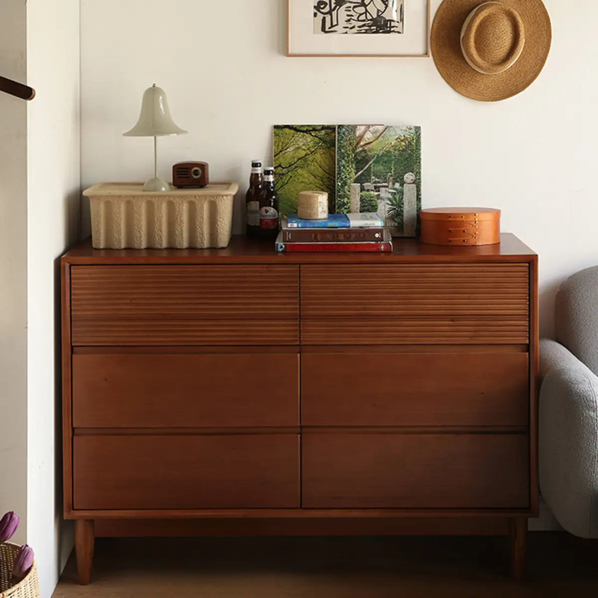 Brown Wooden Rectangular Storage Dresser
