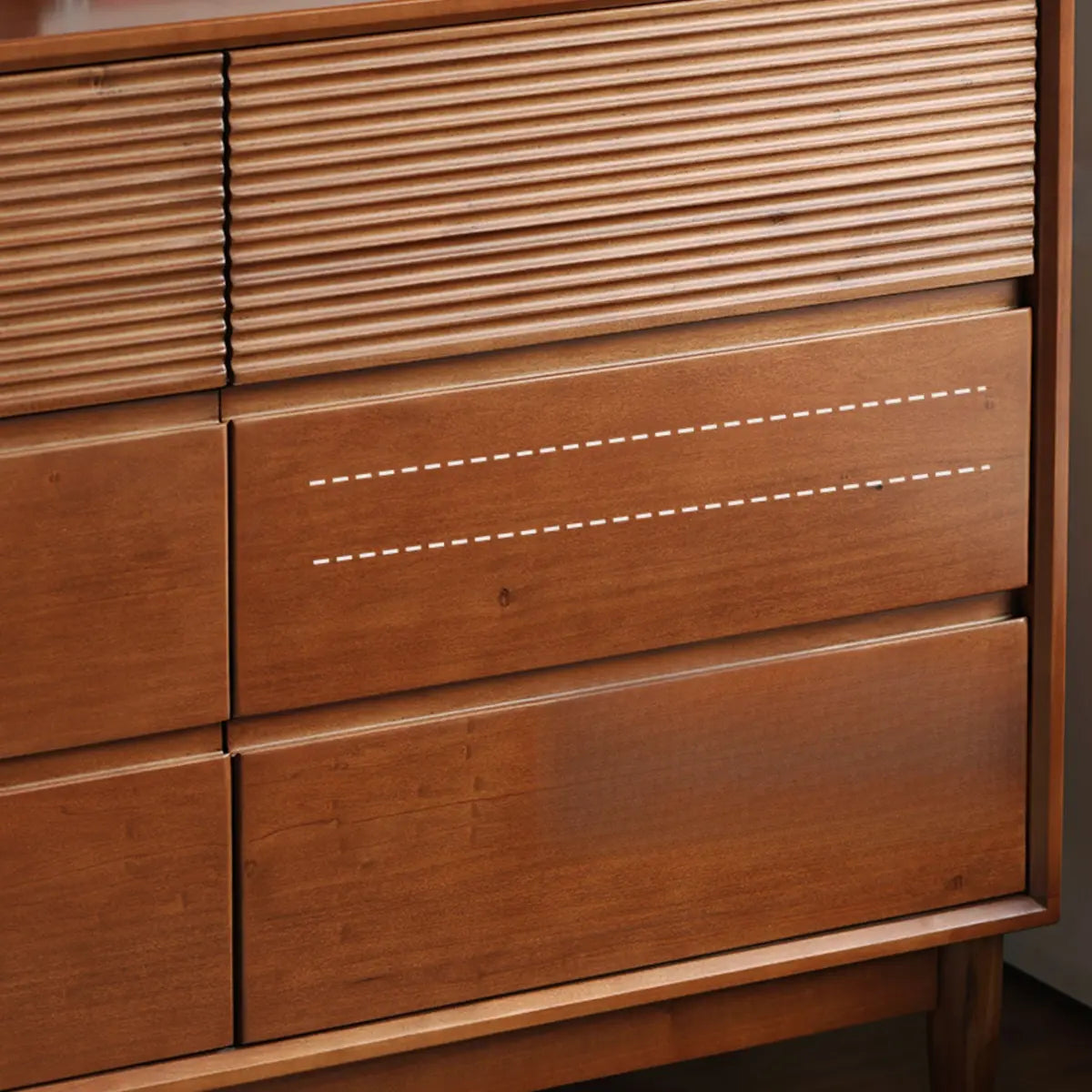 Brown Wooden Rectangular Storage Dresser