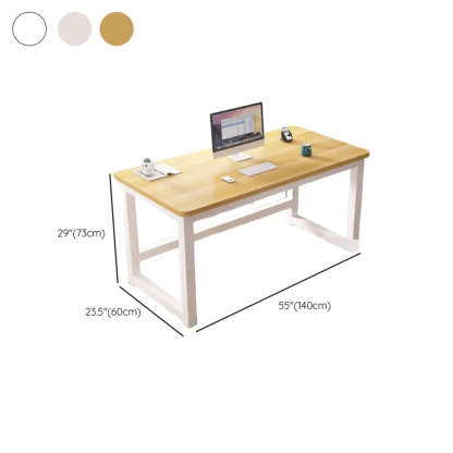 Rectangular Wood Computer Desk — Light Walnut / Table Only