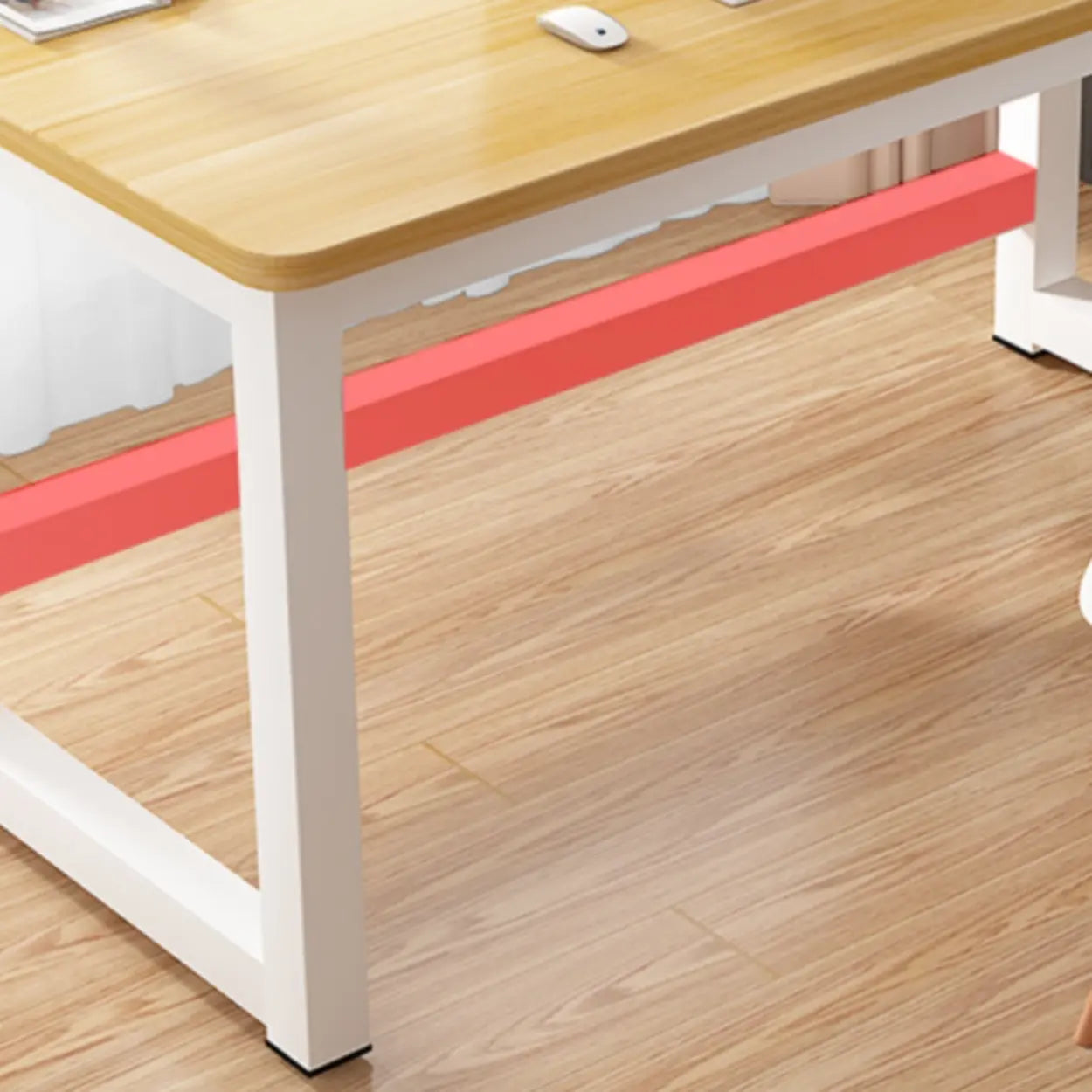 Rectangular Wood Computer Desk — Gray / Table Only