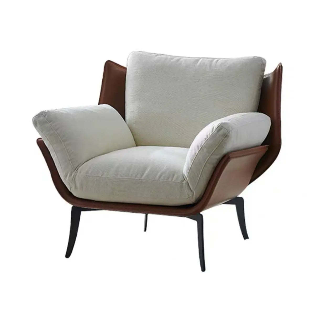 Corduroy Accent Chair with Removable Cushions — Corduroy / Gray