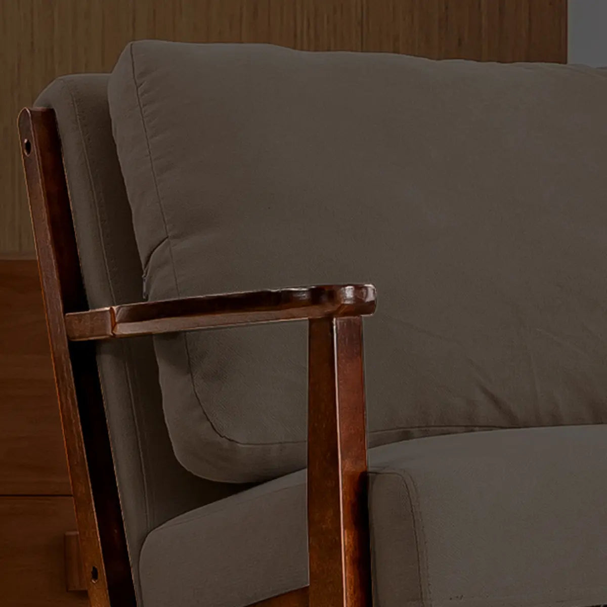 Khaki Pillow Back Accent Chair with Removable Cushions
