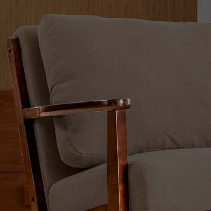 Khaki Pillow Back Accent Chair with Removable Cushions
