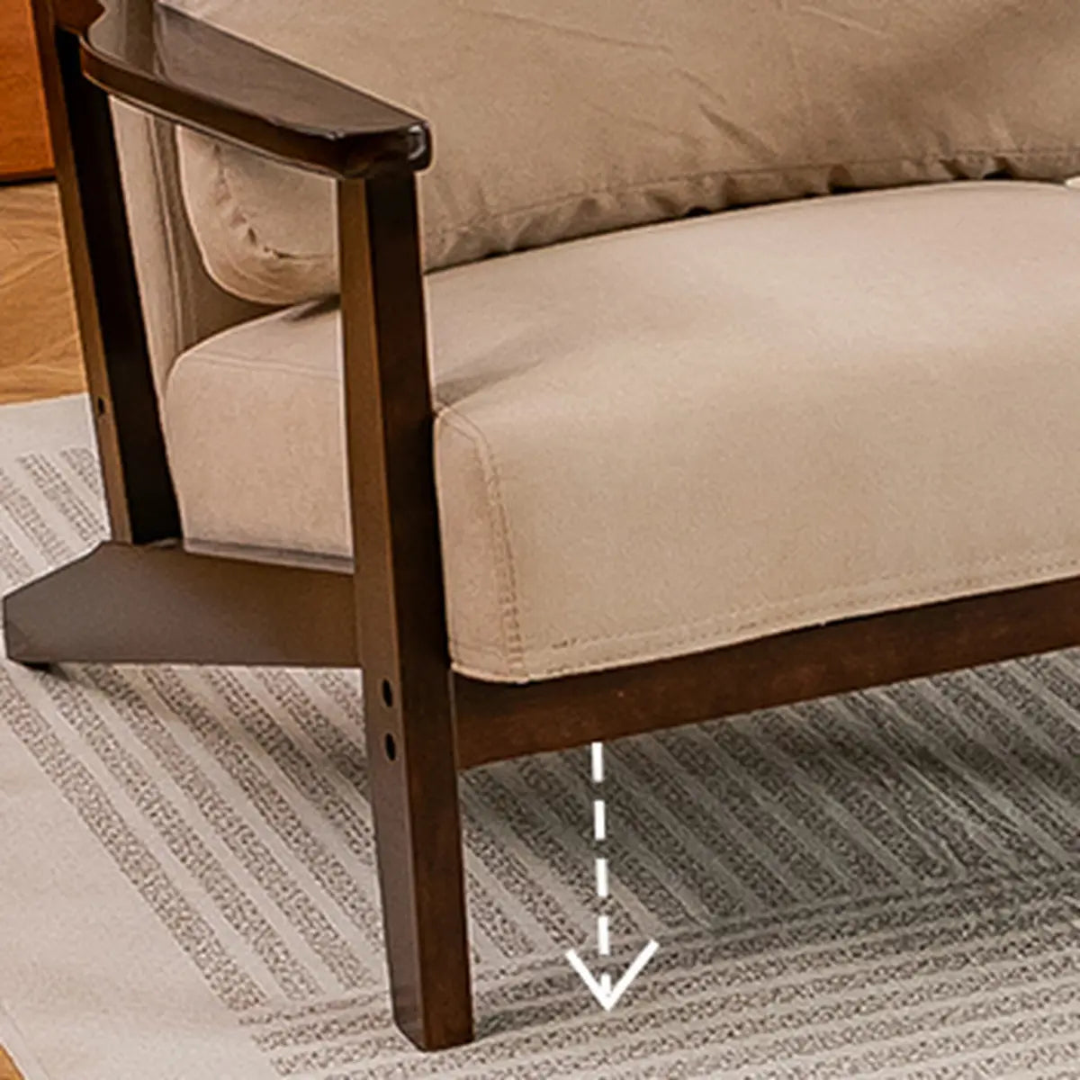 Khaki Pillow Back Accent Chair with Removable Cushions