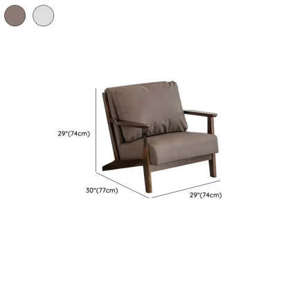 Khaki Pillow Back Accent Chair with Removable Cushions