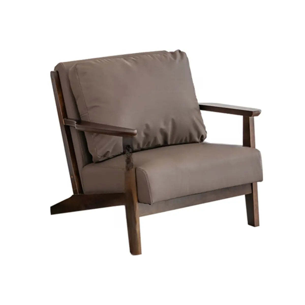 Khaki Pillow Back Accent Chair with Removable Cushions