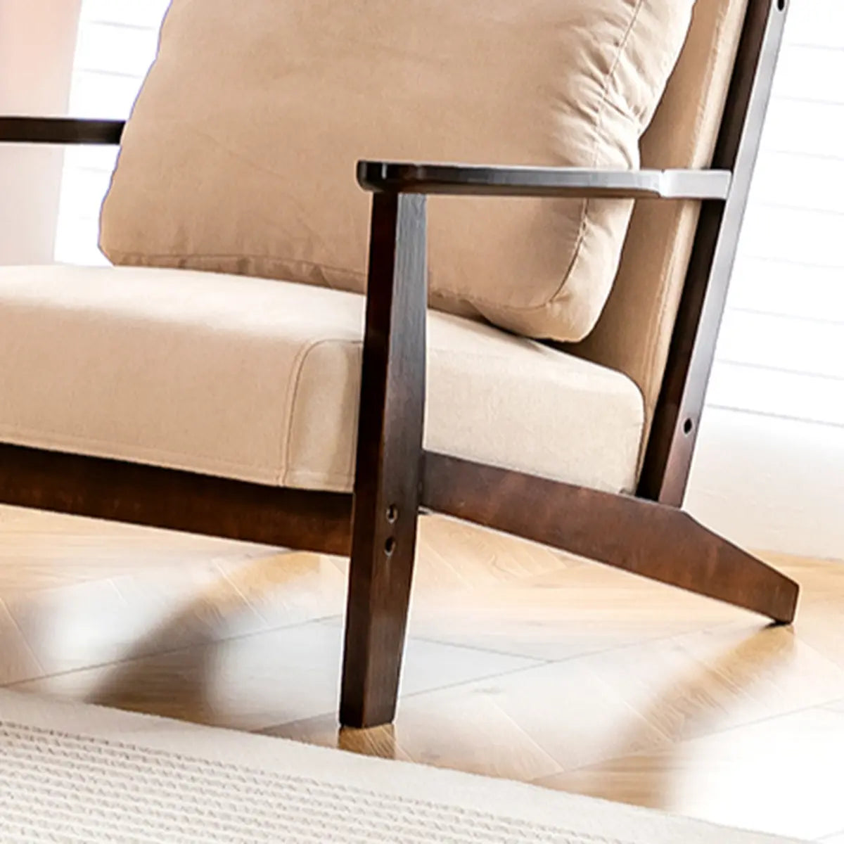 Khaki Pillow Back Accent Chair with Removable Cushions