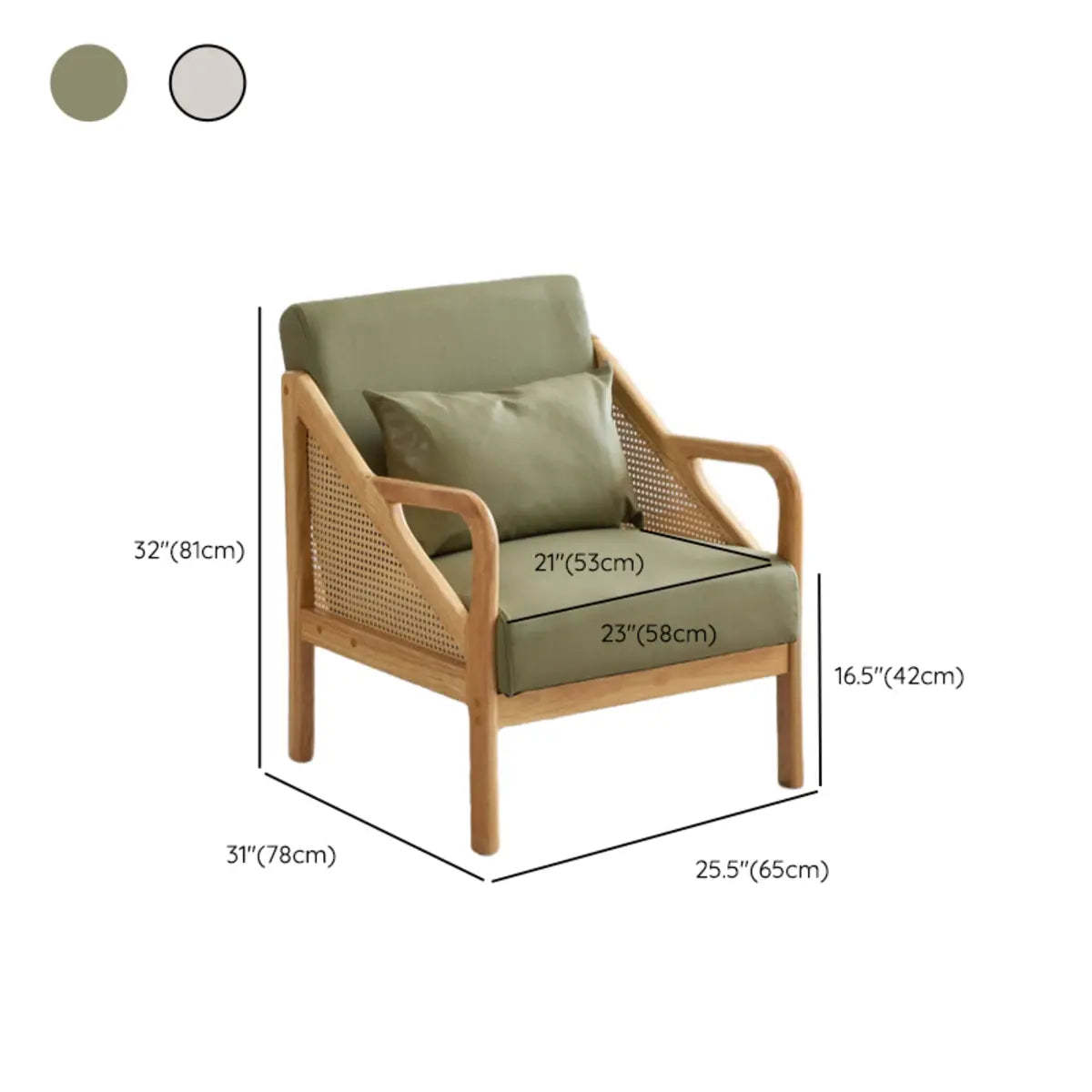 Leather Split Back Accent Chair with Removable Cushions