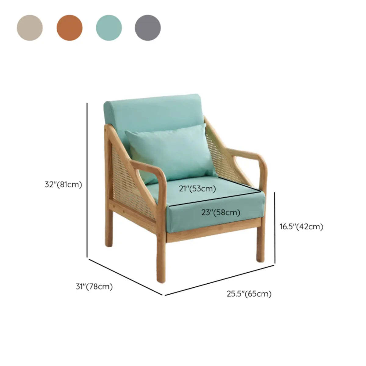Leather Split Back Accent Chair with Removable Cushions