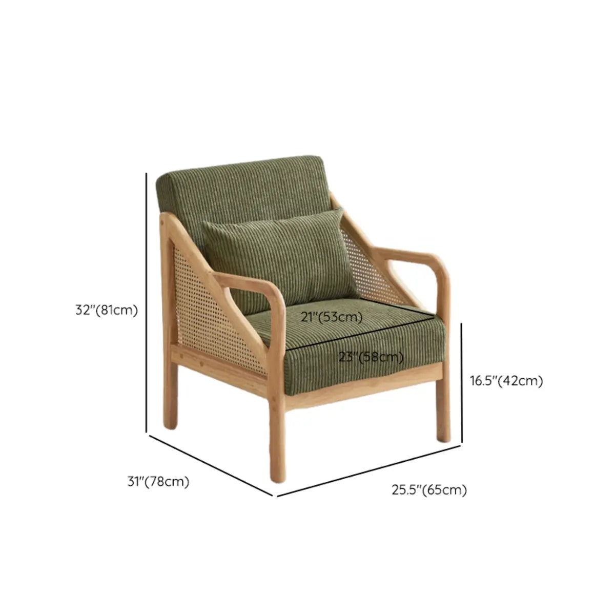 Leather Split Back Accent Chair with Removable Cushions