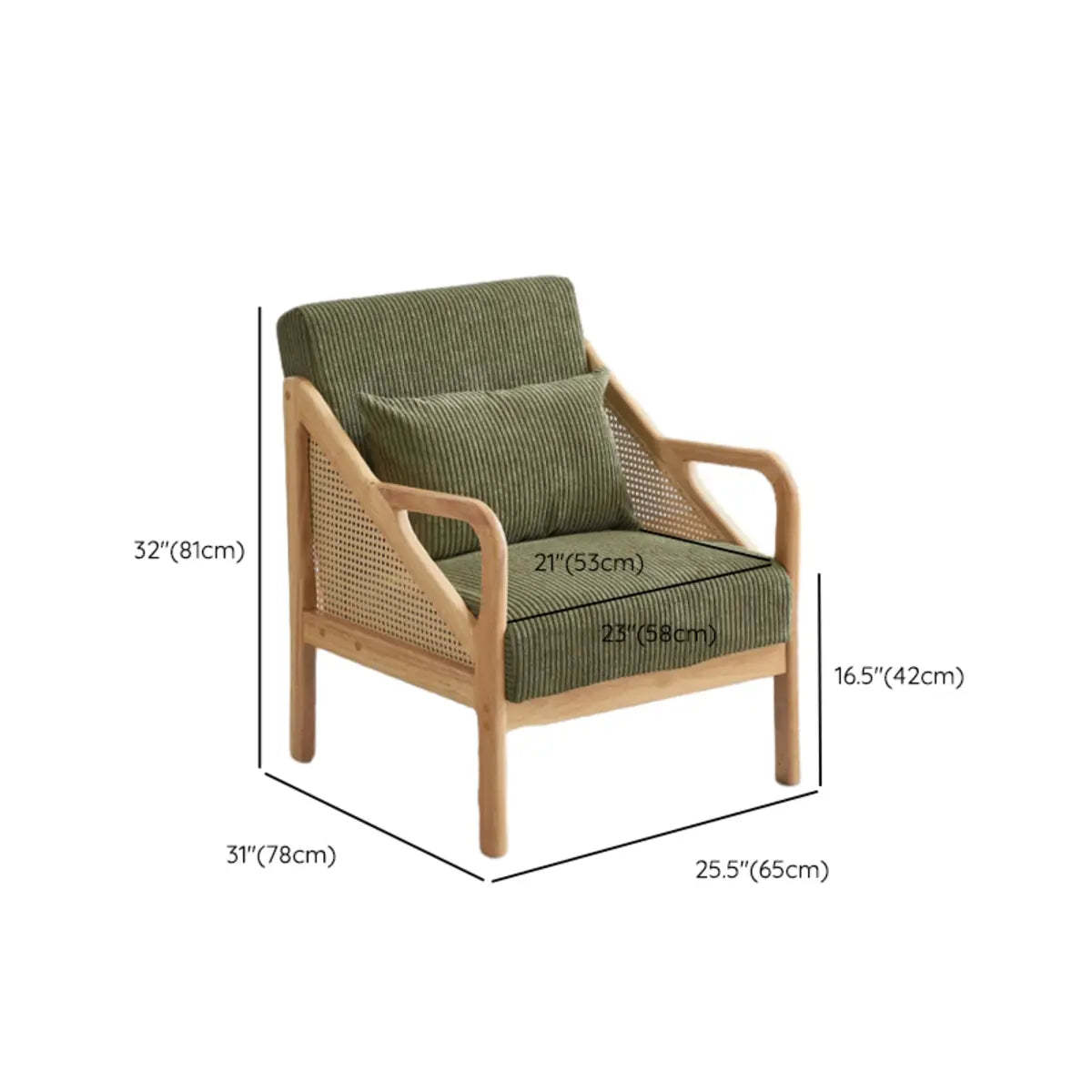 Leather Split Back Accent Chair with Removable Cushions