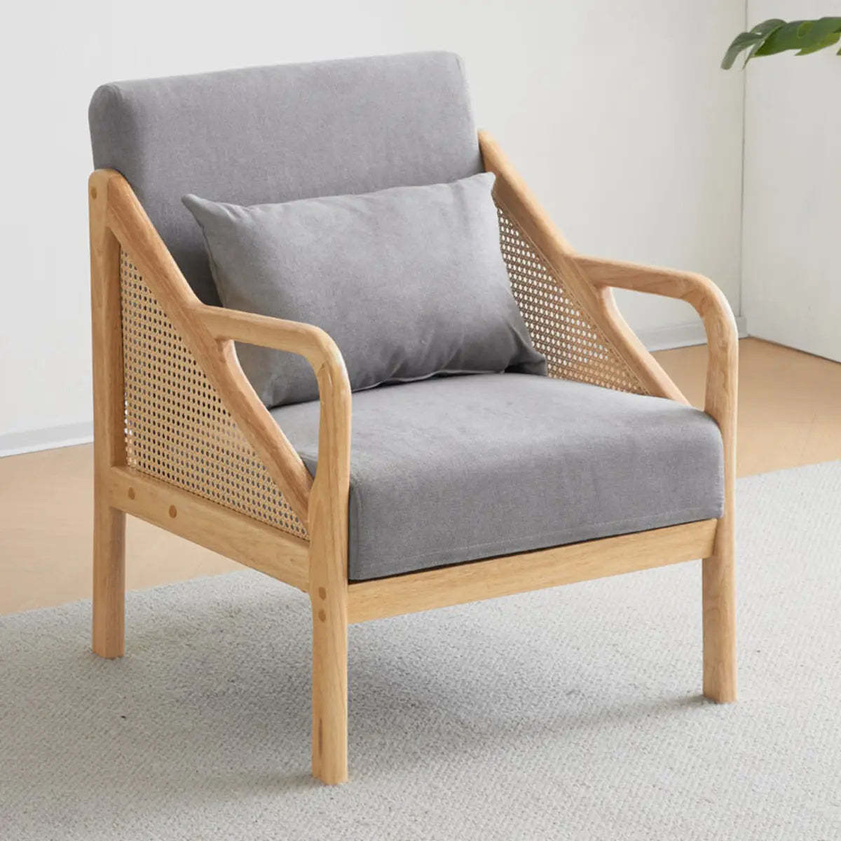 Leather Split Back Accent Chair with Removable Cushions — Army Green / Tech Cloth