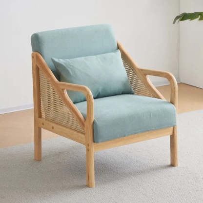 Leather Split Back Accent Chair with Removable Cushions — Light Gray / Anti Cat Scratch Leather