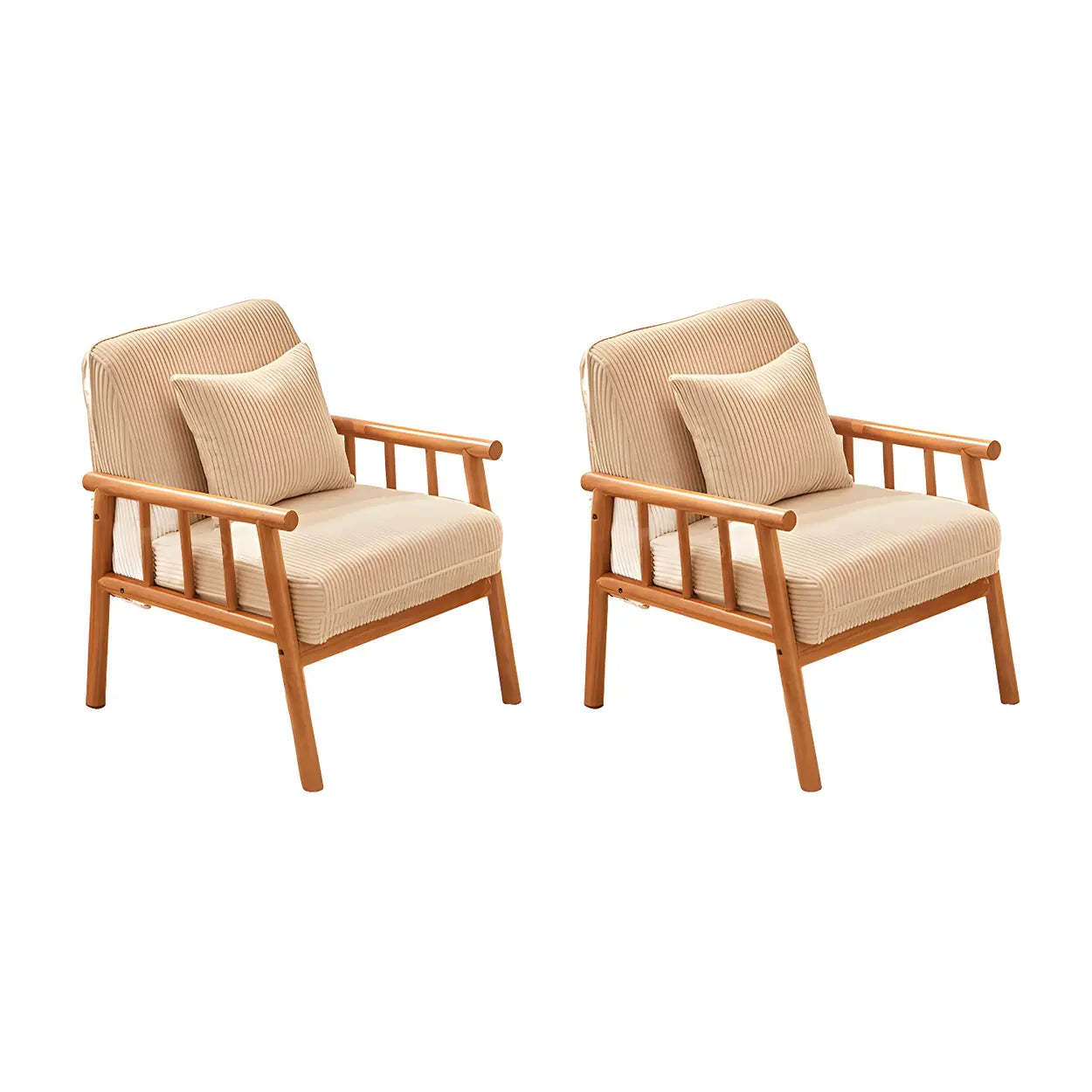 Removable Cushion Off-White Loose-Back Arm Chair