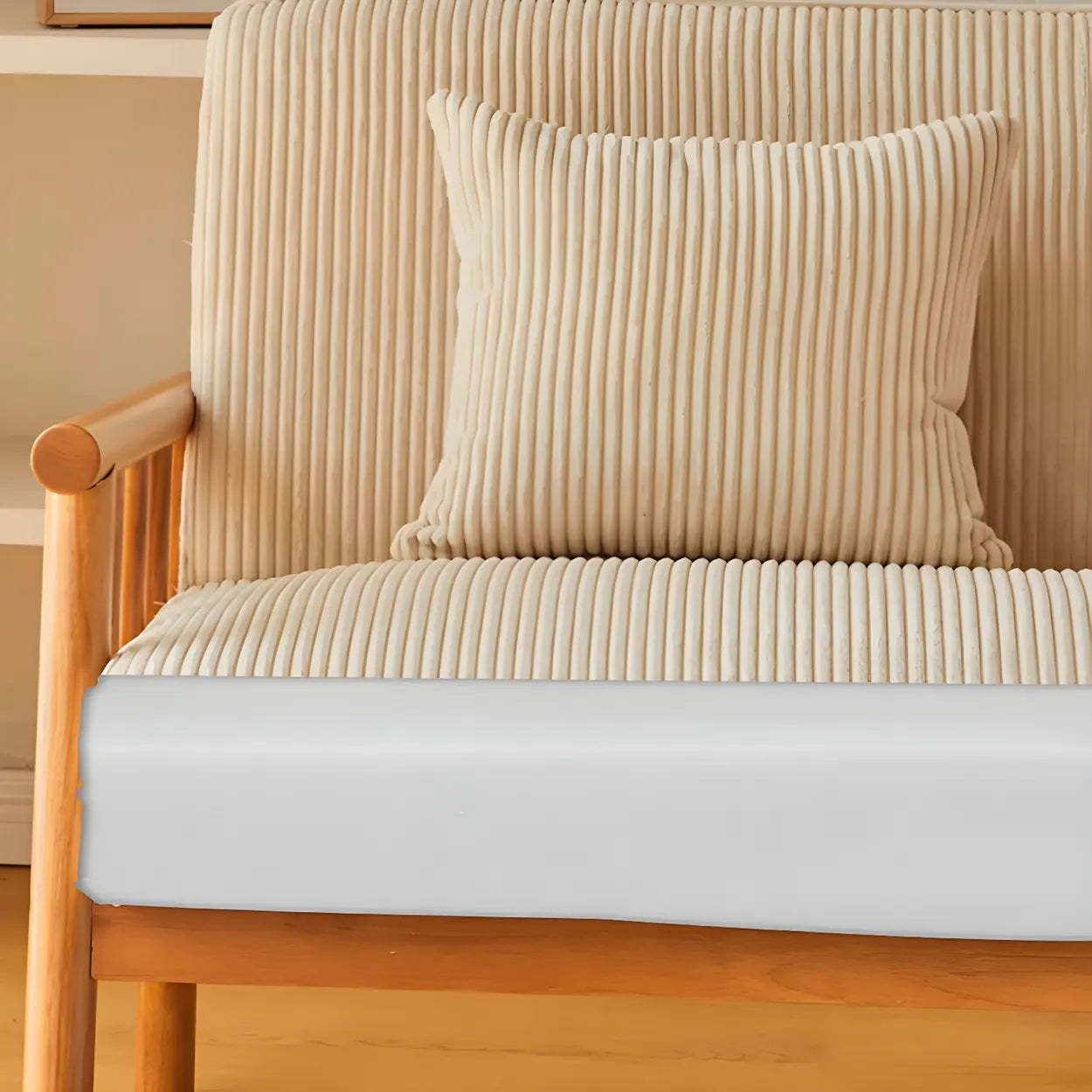 Removable Cushion Off-White Loose-Back Arm Chair — Off-White / Tech Cloth / 2 Piece Set