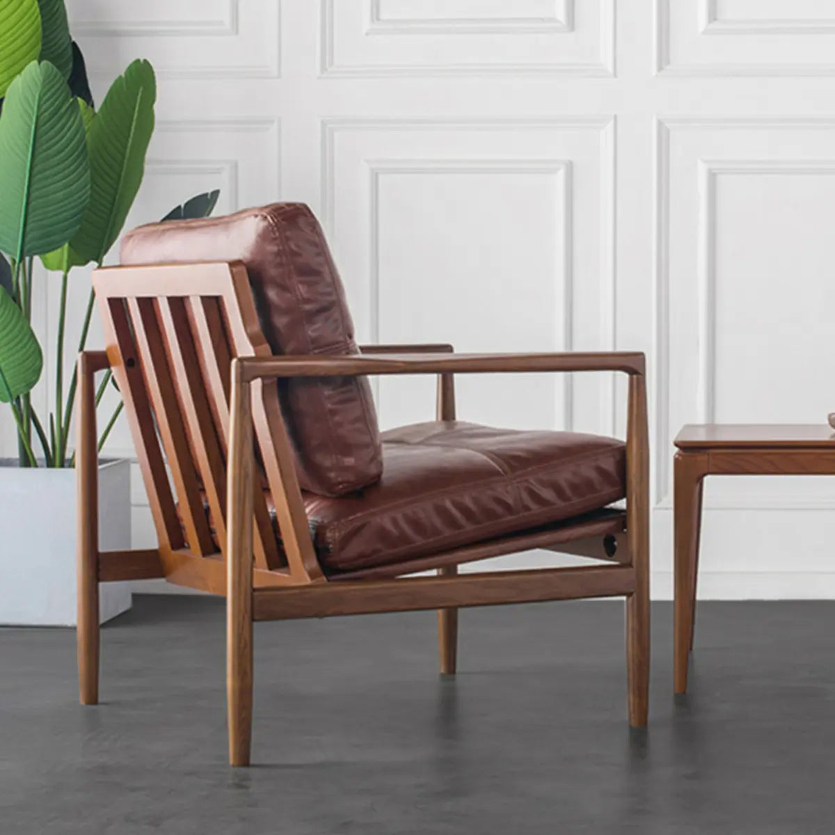 Water-Resistant Leather Removable Cushion Armchair