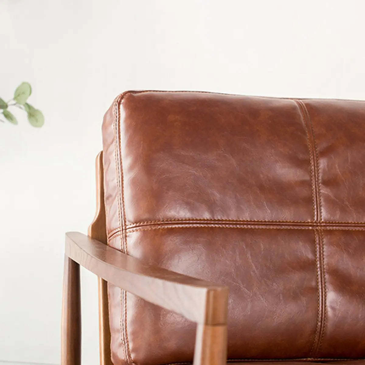 Water-Resistant Leather Removable Cushion Armchair