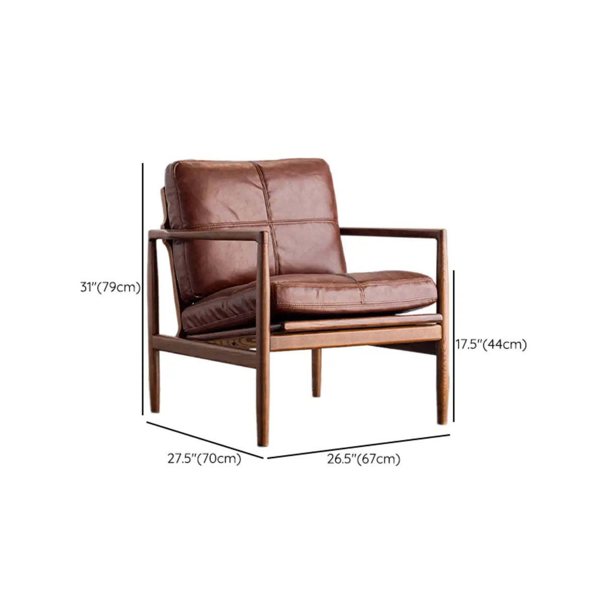 Water-Resistant Leather Removable Cushion Armchair