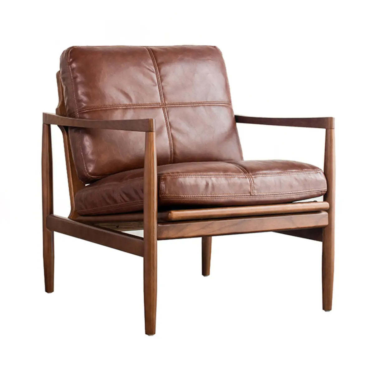 Water-Resistant Leather Removable Cushion Armchair