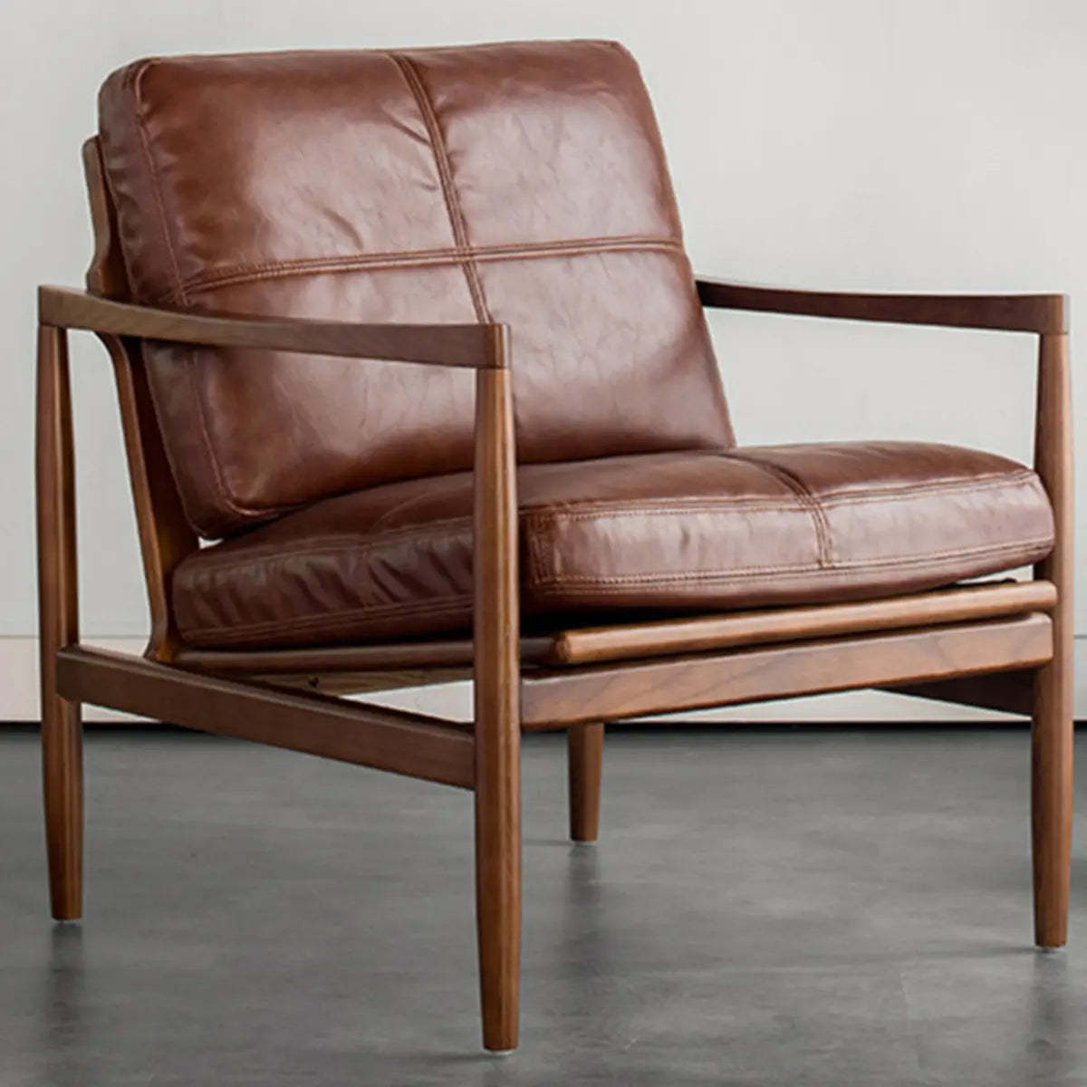 Natural leather water-resistant cushion accent chairs