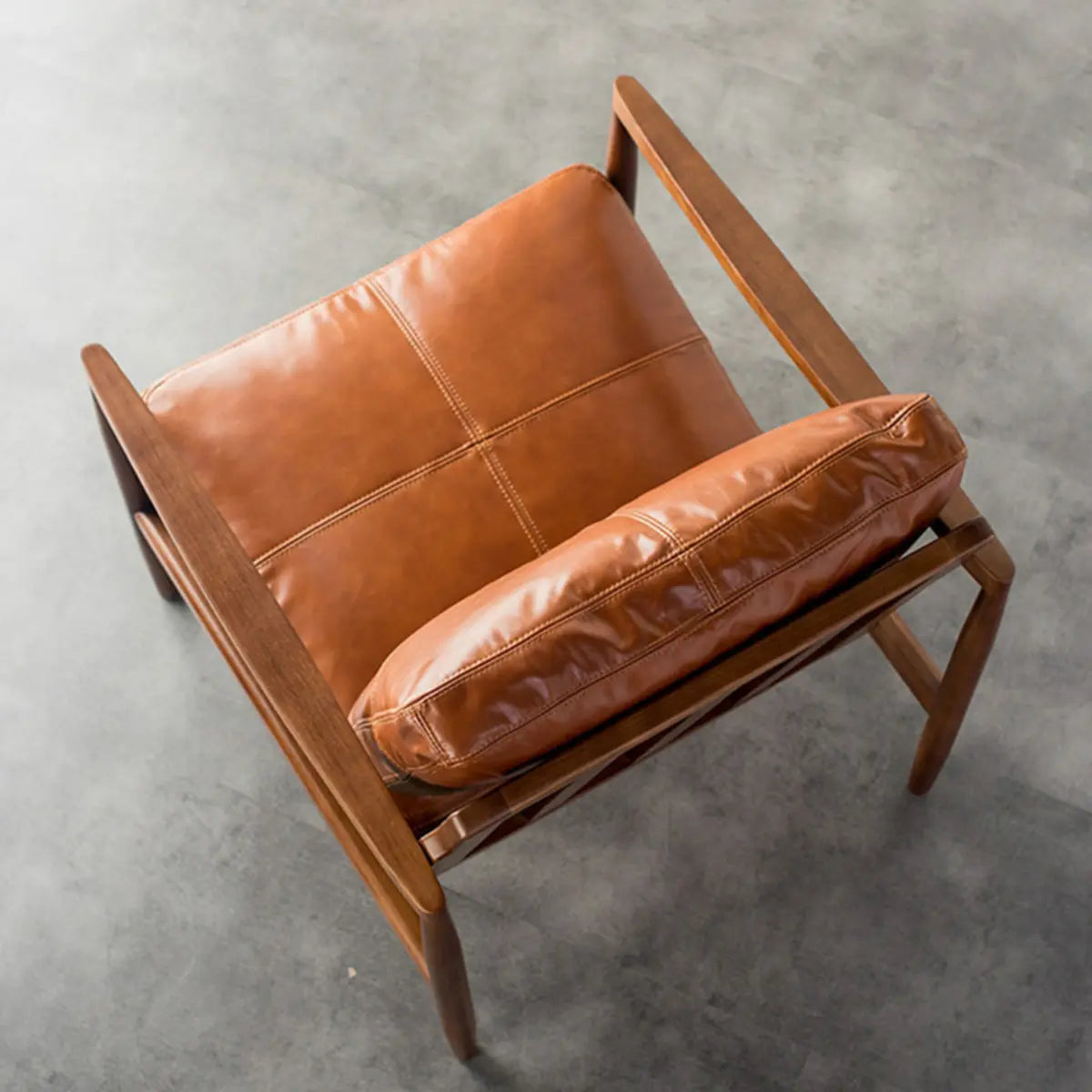 Water-Resistant Leather Removable Cushion Armchair