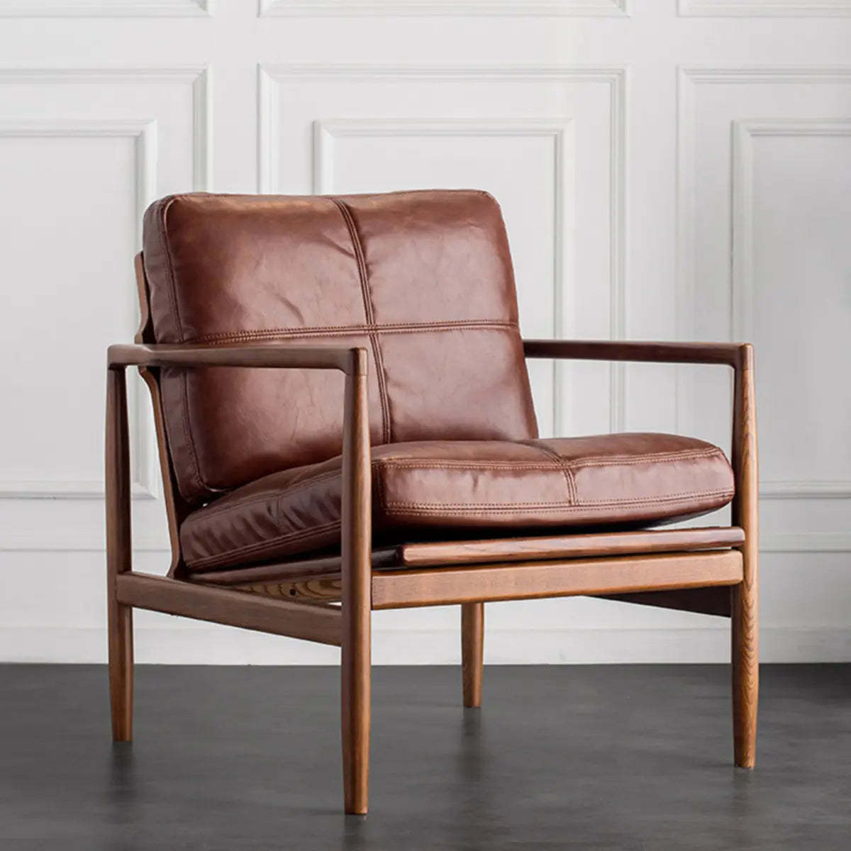 Water-Resistant Leather Removable Cushion Armchair