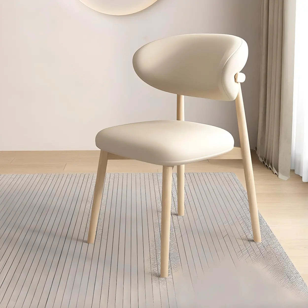Lighom curved-back faux leather wood dining chairs & benches for kitchen