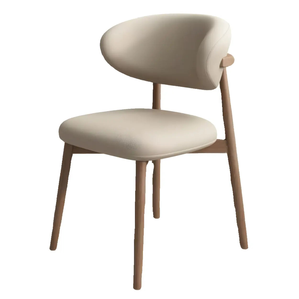 Lighom faux curved-back leather dining chairs & benches for kitchen — Black / Dark Khaki