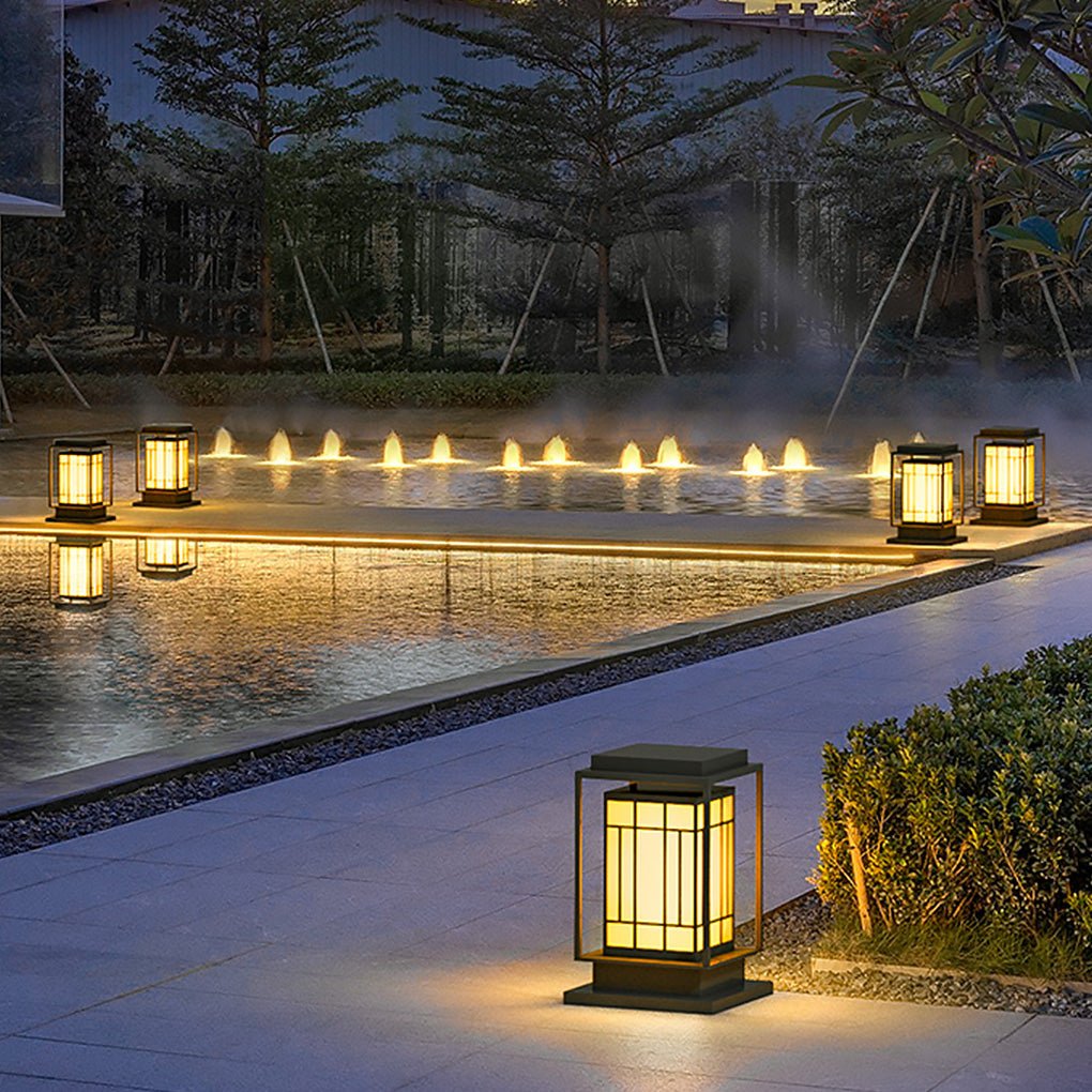 Asian Inspired Solar Path Lantern Elegant Retro LED Decor for Outdoor Spaces-Lighom