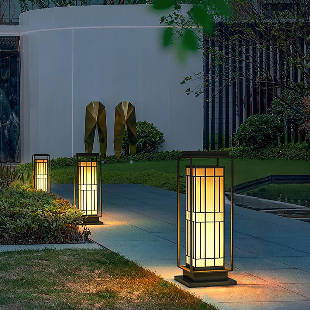 Asian Inspired Solar Path Lantern Elegant Retro LED Decor for Outdoor Spaces-Lighom