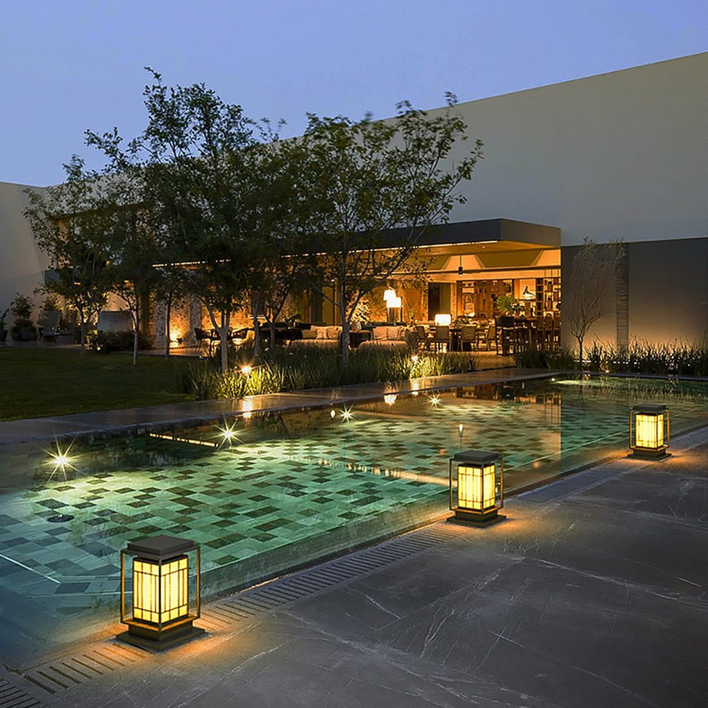 Asian Inspired Solar Path Lantern Elegant Retro LED Decor for Outdoor Spaces-Lighom