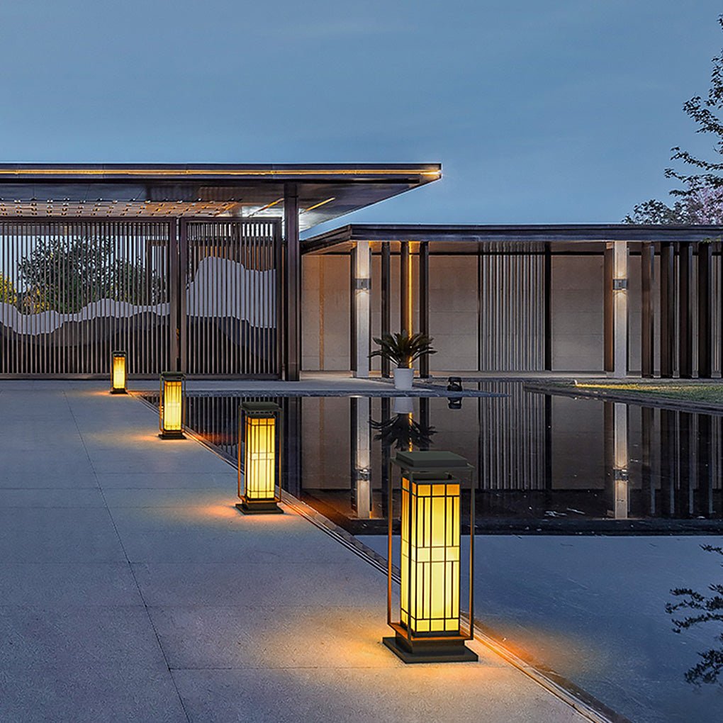 Asian Inspired Solar Path Lantern Elegant Retro LED Decor for Outdoor Spaces-Lighom